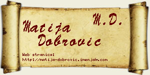 Matija Dobrović vizit kartica